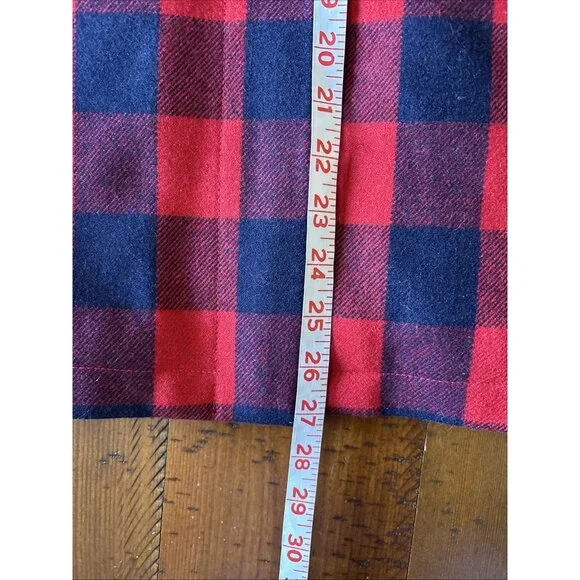 Jcrew Red & Navy Checked Wool Blend Jacket Size Medium Lumberjack Jacket
